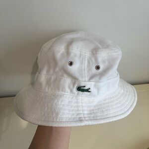 Lacoste white bucket hat